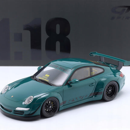 Porsche 911 (997) RWB Green Hell 1:18 Diecast Model with Custom Plates