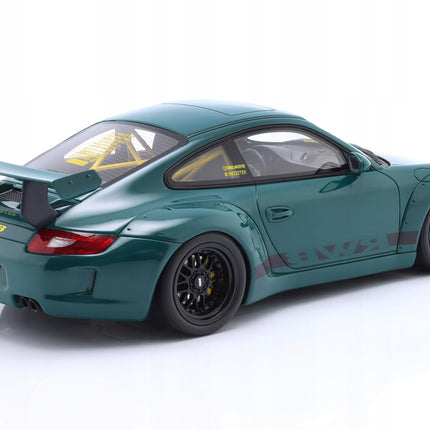 Porsche 911 (997) RWB Green Hell 1:18 Diecast Model with Custom Plates