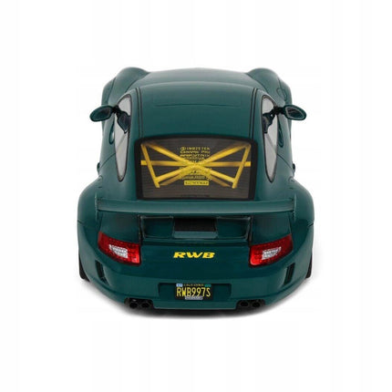 Porsche 911 (997) RWB Green Hell 1:18 Diecast Model with Custom Plates