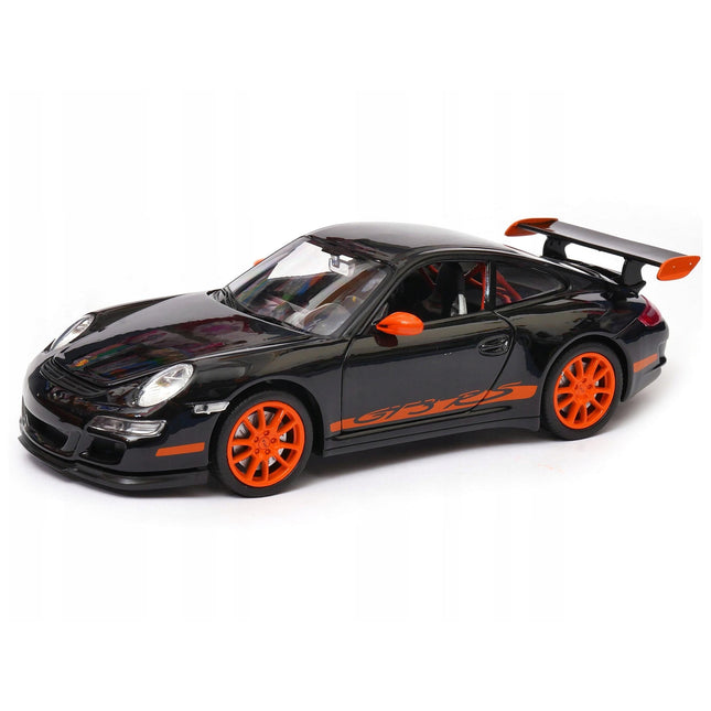 Porsche 911 GT3 RS Black Welly 1:24 22495 Diecast Model Car Metal Collector Scale Model with Custom Plates