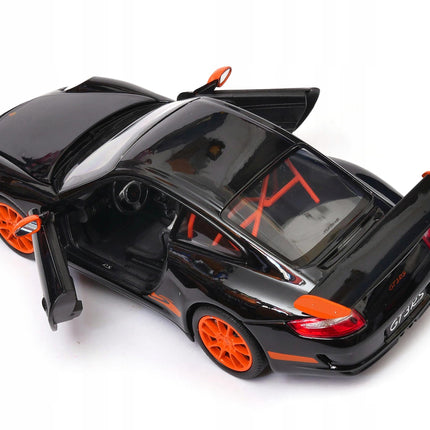 Porsche 911 GT3 RS Black Welly 1:24 22495 Diecast Model Car Metal Collector Scale Model with Custom Plates