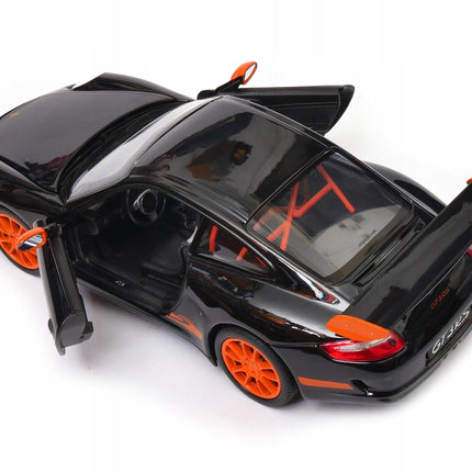 Porsche 911 GT3 RS Black Welly 1:24 22495 Diecast Model Car Metal Collector Scale Model with Custom Plates