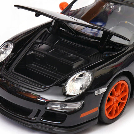Porsche 911 GT3 RS Black Welly 1:24 22495 Diecast Model Car Metal Collector Scale Model with Custom Plates