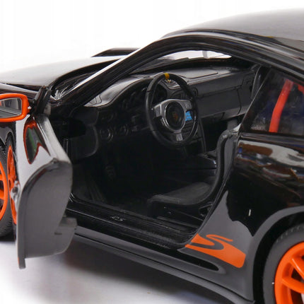 Porsche 911 GT3 RS Black Welly 1:24 22495 Diecast Model Car Metal Collector Scale Model with Custom Plates