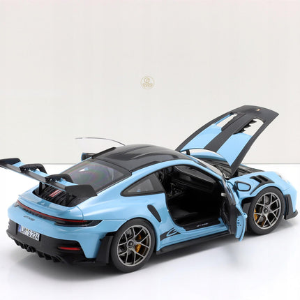 Porsche 911 GT3 RS Weissach 2022 Gulf Blue 1:18 Model with Custom Plates