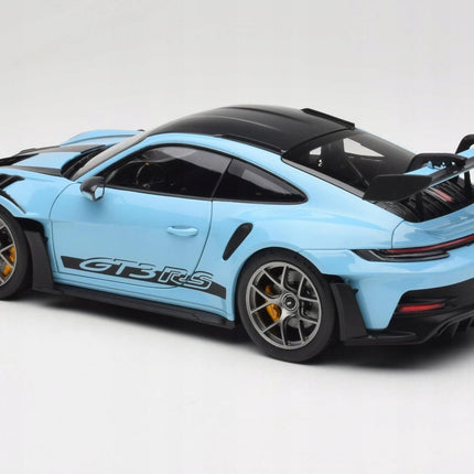 Porsche 911 GT3 RS Weissach 2022 Gulf Blue 1:18 Model with Custom Plates