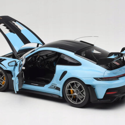 Porsche 911 GT3 RS Weissach 2022 Gulf Blue 1:18 Model with Custom Plates