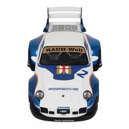 Porsche 911 RWB x LB Walk Rauh-Welt 2023 #2 1:18 GT Spirit Blue White Resin Model Custom Plates
