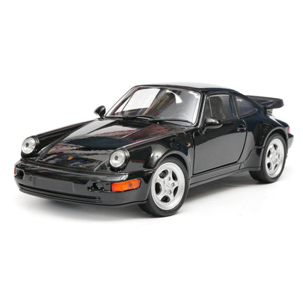 Porsche 911 Turbo 1974 Black Welly 24023 1:24 Diecast Model with Custom Plates