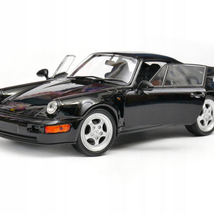 Porsche 911 Turbo 1974 Black Welly 24023 1:24 Diecast Model with Custom Plates