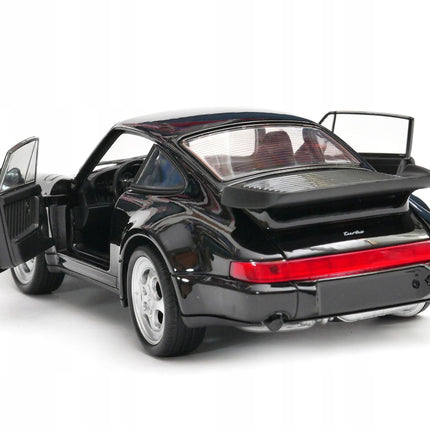 Porsche 911 Turbo 1974 Black Welly 24023 1:24 Diecast Model with Custom Plates
