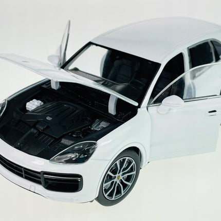 Porsche Cayenne Turbo 2018 Carrara White Metallic Welly 1:24 24092W Diecast Model with Custom Plates