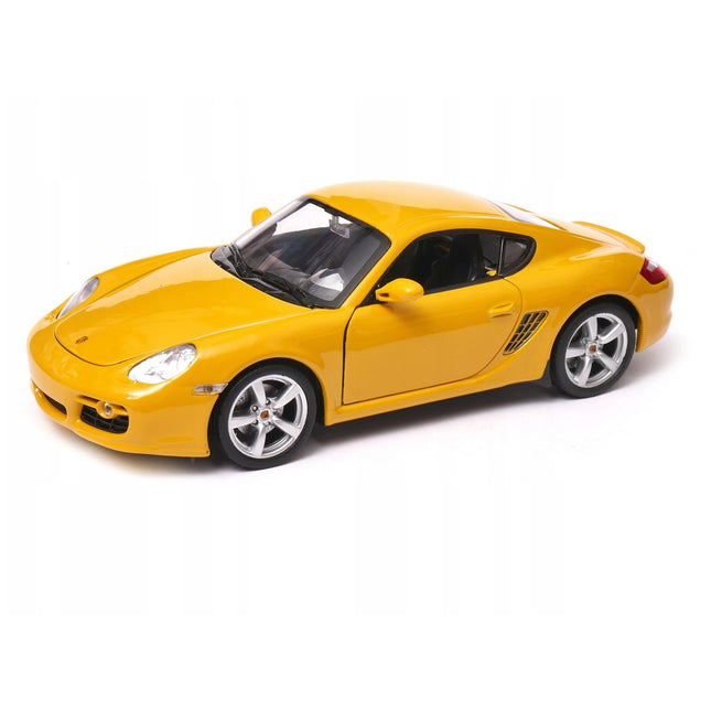 Porsche Cayman S Yellow Welly 1:24 Diecast Model Car 22488 Metal Collector Scale Model with Custom Plates
