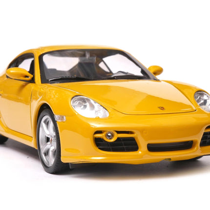Porsche Cayman S Yellow Welly 1:24 Diecast Model Car 22488 Metal Collector Scale Model with Custom Plates