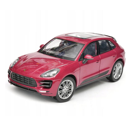 Porsche Macan Turbo 2014 Carmine Red (Burgundy) Welly 1:24 Diecast Model with Custom Plates