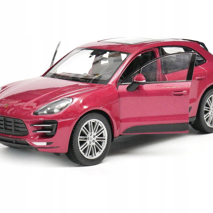 Porsche Macan Turbo 2014 Carmine Red (Burgundy) Welly 1:24 Diecast Model with Custom Plates