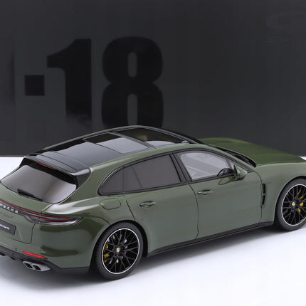 Porsche Panamera Turbo S Sport Turismo 2021 Olive Green GT Spirit 1:18 GT447 Diecast Model Car With Personalized Plates