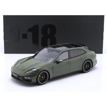 Porsche Panamera Turbo S Sport Turismo 2021 Olive Green GT Spirit 1:18 GT447 Diecast Model Car With Personalized Plates