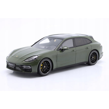 Porsche Panamera Turbo S Sport Turismo 2021 Olive Green GT Spirit 1:18 GT447 Diecast Model Car With Personalized Plates