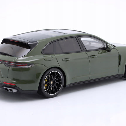 Porsche Panamera Turbo S Sport Turismo 2021 Olive Green GT Spirit 1:18 GT447 Diecast Model Car With Personalized Plates