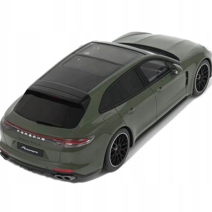 Porsche Panamera Turbo S Sport Turismo 2021 Olive Green GT Spirit 1:18 GT447 Diecast Model Car With Personalized Plates