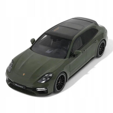 Porsche Panamera Turbo S Sport Turismo 2021 Olive Green GT Spirit 1:18 GT447 Diecast Model Car With Personalized Plates