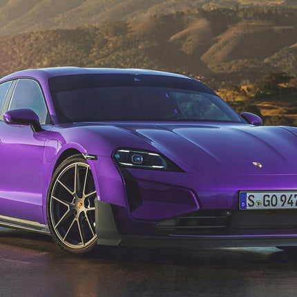 Porsche Taycan Turbo GT 2023 Purple 1:18 GT Spirit Resin Model Custom Plates