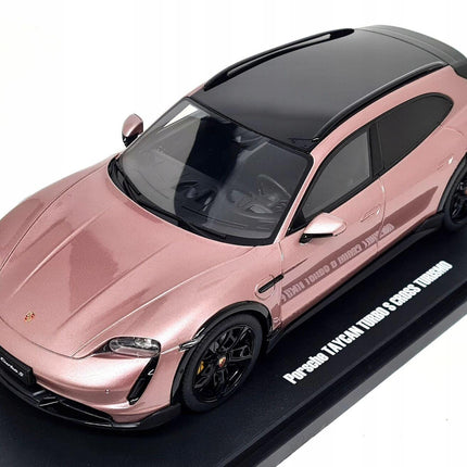Porsche Taycan Turbo S Cross Turismo 2022 Diecast Model (1:18) - Frozen Berry, Custom Plates