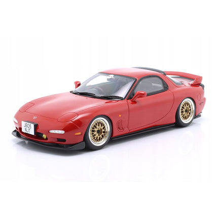 Red Mazda RX-7 FD RS Diecast Model Car with Custom Plates (1:18 Scale)