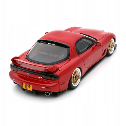 Red Mazda RX-7 FD RS Diecast Model Car with Custom Plates (1:18 Scale)