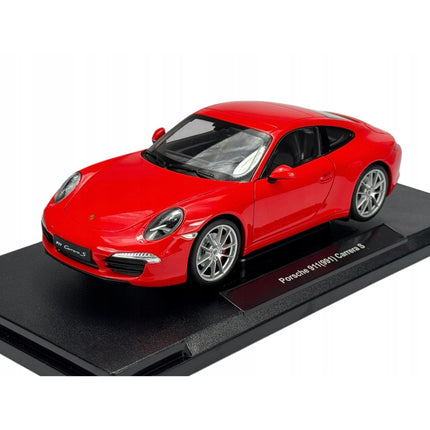 Red Porsche 911 (991) Carrera S Diecast Model, 1:18 Scale