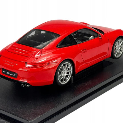 Red Porsche 911 (991) Carrera S Diecast Model, 1:18 Scale
