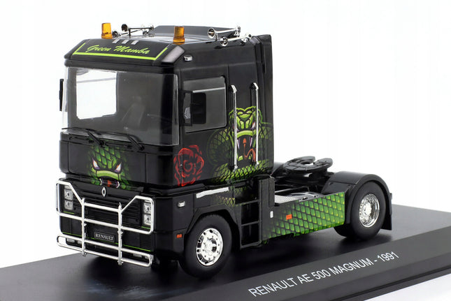 https://a.allegroimg.com/original/111610/cb2768a746f4b01d695f42da03ac/Renault-AE-500-Magnum-Truck-Green-Mamba-1991-Black-Hachette-1-43-G1470006