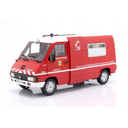 Renault Master Fire Department 1980 Diecast Model (1:18 Scale) - Custom Plates