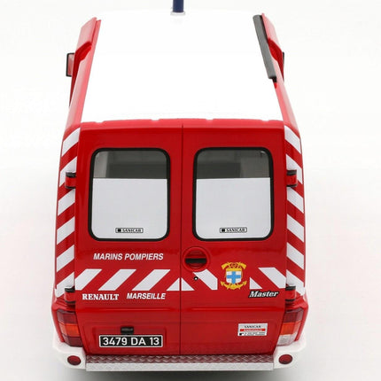 Renault Master Fire Department 1980 Diecast Model (1:18 Scale) - Custom Plates