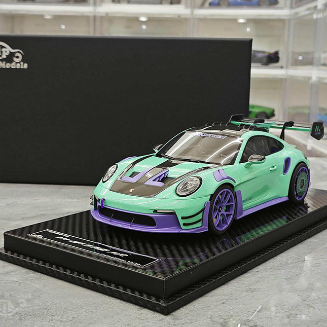 VIP Model Porsche 911 GT3 RS Manthey Racing 1:18 Resin Model Car - studio product photo of the scale model