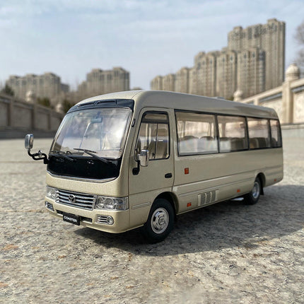 Original Toyota Coaster Bus Light Champagne 1:24 Diecast Model Bus - detailed collector display model