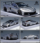 BBA Chevrolet Corvette C8 Crystal Display Box 1:18 Resin Model Car - detailed collector display model