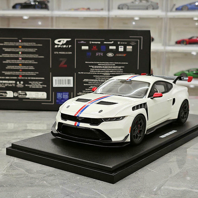 GT Spirit Ford Mustang GTD Spirit of America White GT956 1:18 Resin Model Car - studio product photo of the scale model