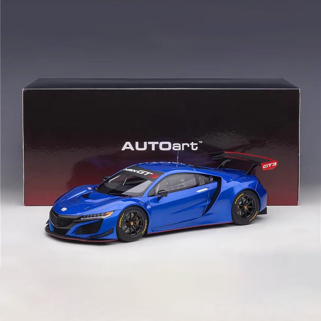 AutoArt Honda NSX GT3 2018 Blue 1:18 Diecast Model Car - detailed collector display model