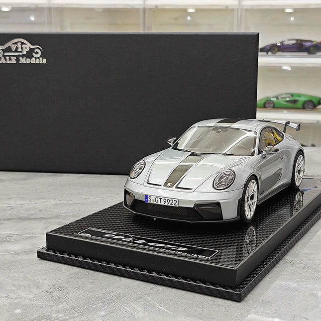 VIP Porsche 911 GT3 GT Silver 1:18 Resin Model Car - detailed collector display model