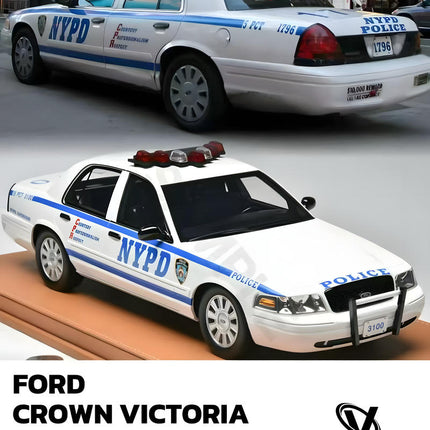 Vehicle Art Ford Crown Victoria Police Interceptor 1:18 Resin Model Car - detailed die-cast style model