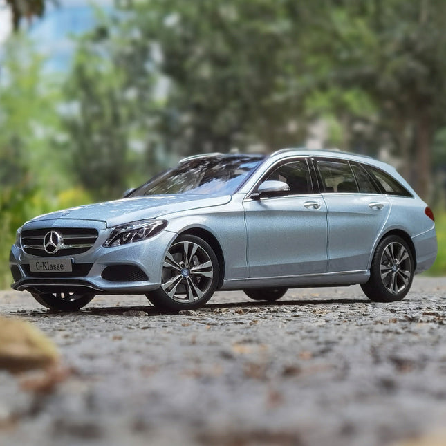 Norev Mercedes-Benz C-Class Wagon Touring Silver 1:18 Diecast Model Car - detailed collector display model