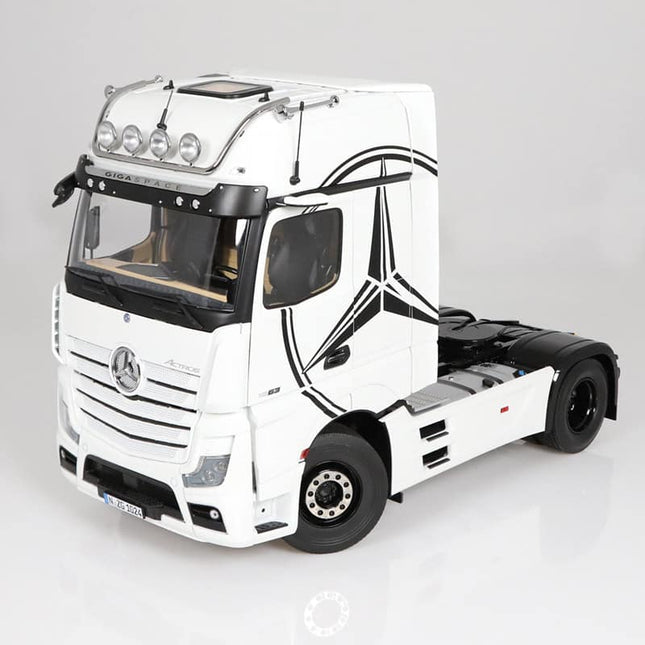 NZG Mercedes-Benz Actros GigaSpace 4x2 Truck Gold Logo 1:18 Diecast Model Truck - studio product photo of the scale model