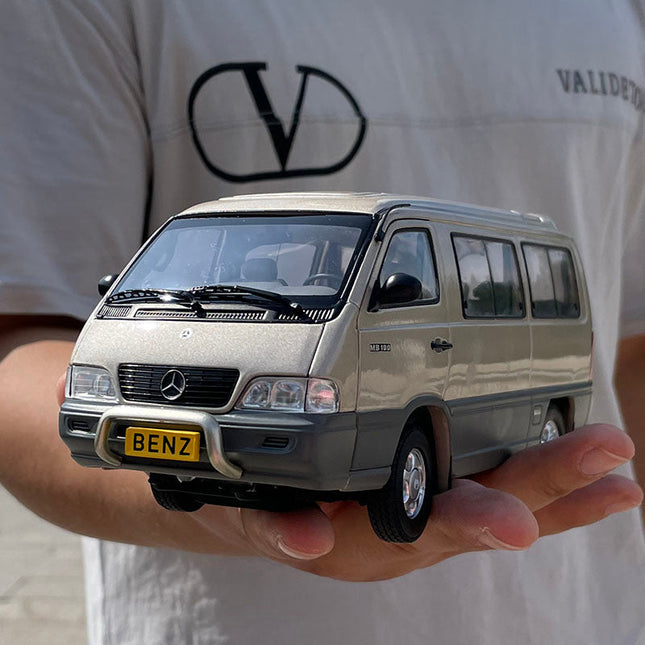 YX Car Model Mercedes-Benz MB100 Business Van White 1:24 Diecast Model Car - studio product photo of the scale model
