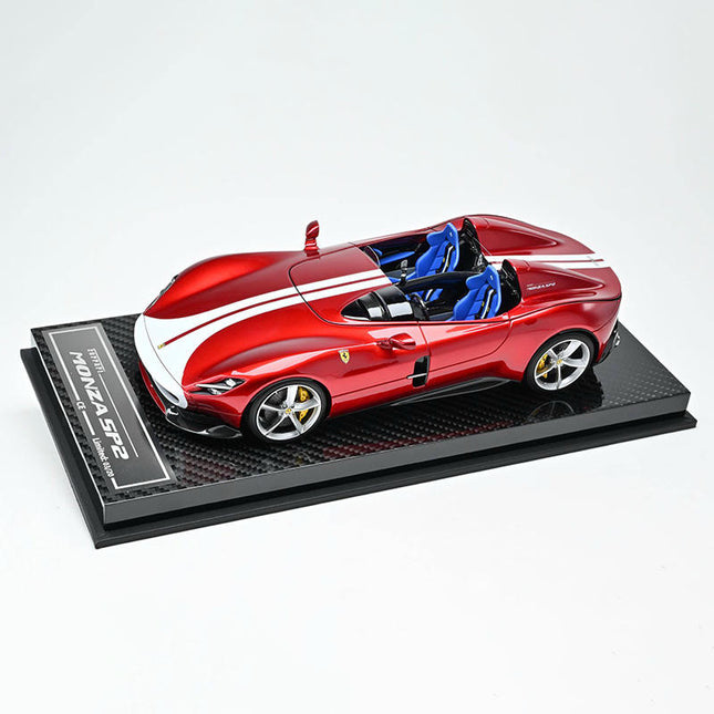 CE Ferrari Monza SP2 Metallic Red 1:18 Resin Model Car - detailed collector display model