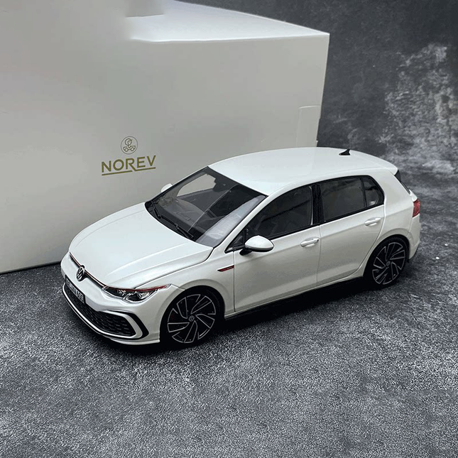Norev Volkswagen Golf GTI Mk1 and Mk8 1:18 Diecast Model Car - studio product photo of the scale model