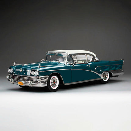 Sun Star Buick Limited Riviera Coupe 1958 1:18 Diecast Model Car - studio product photo of the scale model