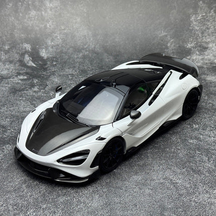 HPD McLaren 765LT Red 1:18 Diecast Model Car - studio product photo of the scale model