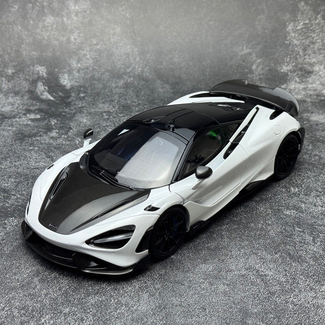 HPD McLaren 765LT Red 1:18 Diecast Model Car - studio product photo of the scale model